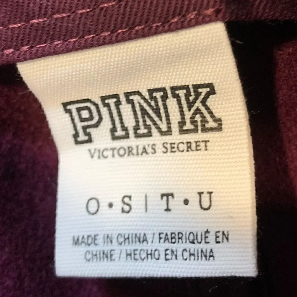 Victoria's Secret PINK Logo Wool blend Baseball Cap Maroon
